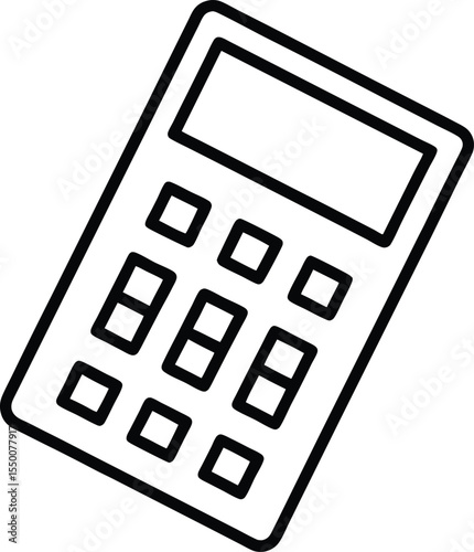calculator icon line art vector illustration on transparent background	
