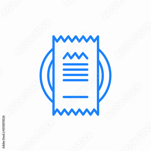 meal receipt icon sign vector