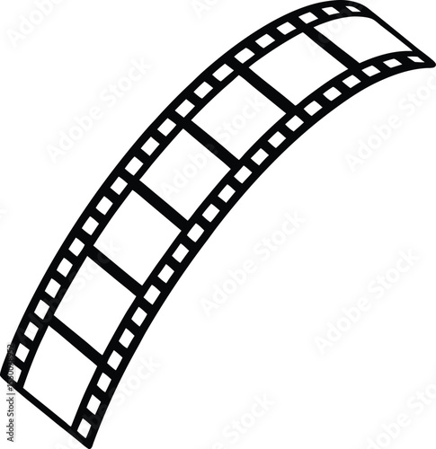 filmstrip icon line art vector illustration on transparent background	
