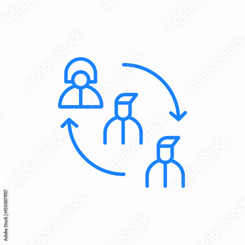 personnell turnover icon sign vector