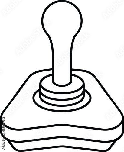 joystick icon line art vector illustration on transparent background	
