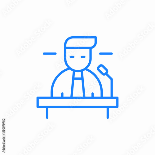 podium speaker icon sign vector