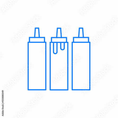 sauce bottle trio icon sign vector