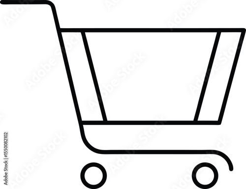 shopping cart icon line art vector illustration on transparent background	
