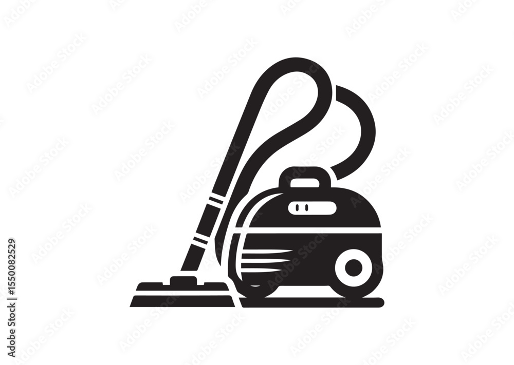 Obraz premium Vacuum Cleaner Silhouette black vector Illustration