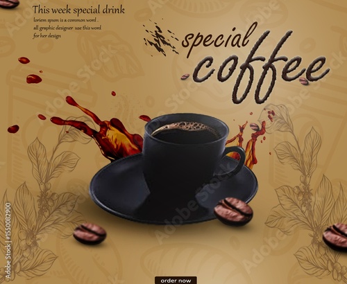 cup of coffee  poster design