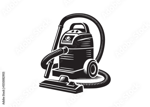 Vacuum Cleaner Silhouette black vector Illustration
