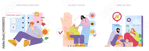 Allergy Management and Home Air Quality Vector Illustration