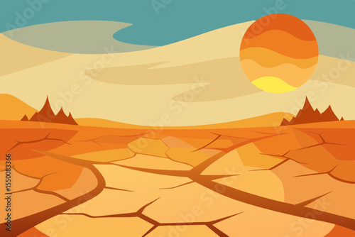 Dry Desert Ground with Heat and Sun Exposure