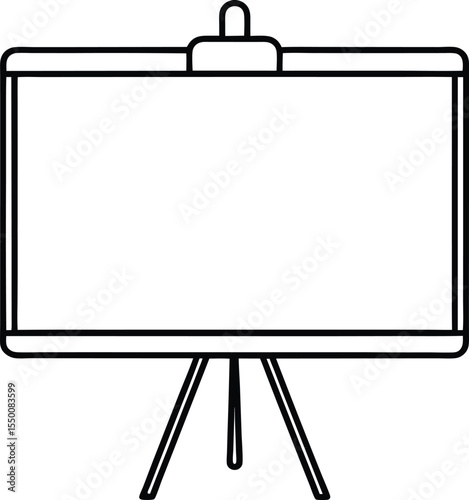 whiteboard icon line art vector illustration on transparent background	
