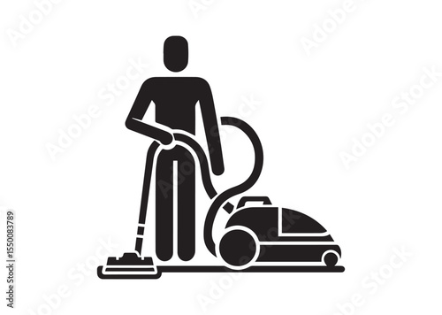 Vacuum Cleaner Silhouette black vector Illustration