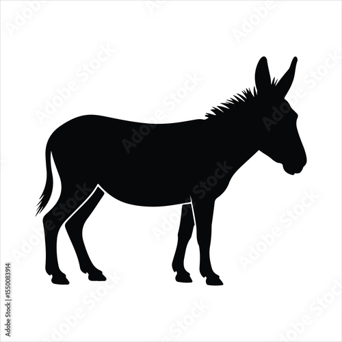 donkey icon vector silhouette on white background.