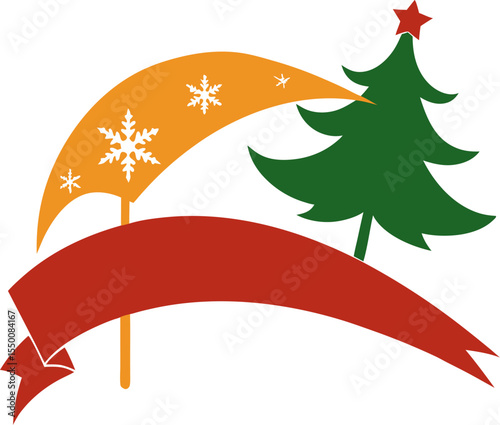 christmas card with christmas tree