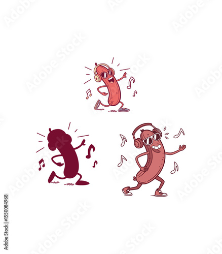 Funny Sausage Cartoon Vector