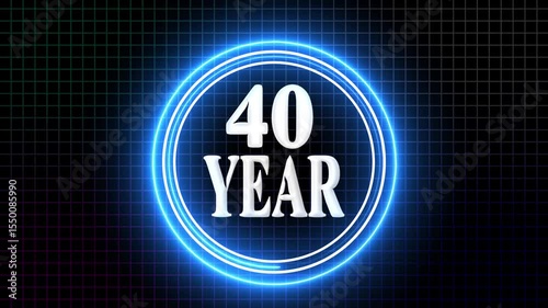 40 Year Anniversary Celebration Graphic Futuristic 40-Year Event Highlight on the black background.