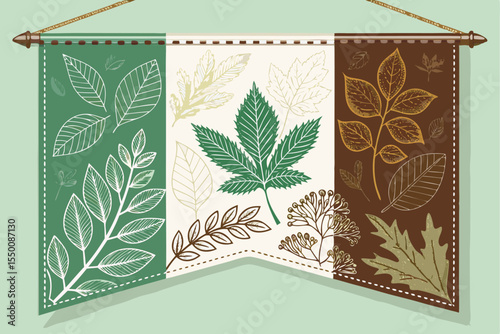 Herbal Banner & Leaf Silhouettes Vector – Minimal Botanical Frames and Foliage Icons | Natural Elements for Organic Packaging, Labels, Eco Branding, Wedding Design & DIY Crafts

