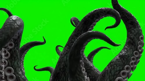 Menacing Octopus Tentacles on Green Screen
