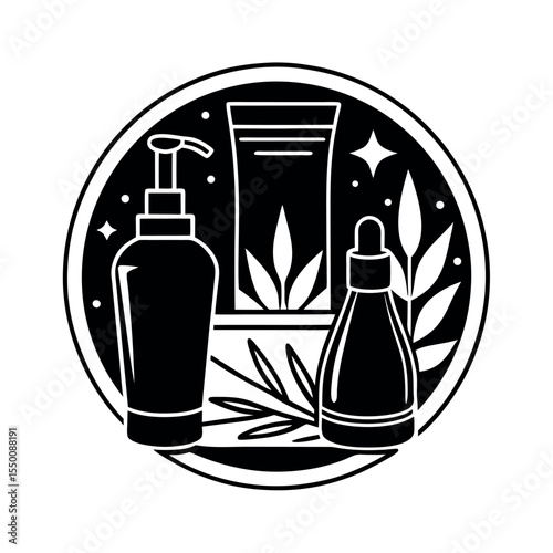 Beauty Skincare Silhouette Vector Icons