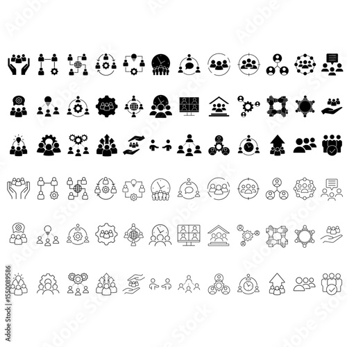 Team vector icon set. Teamwork illustration sign collection. Development  symbol. Progress  logo. 