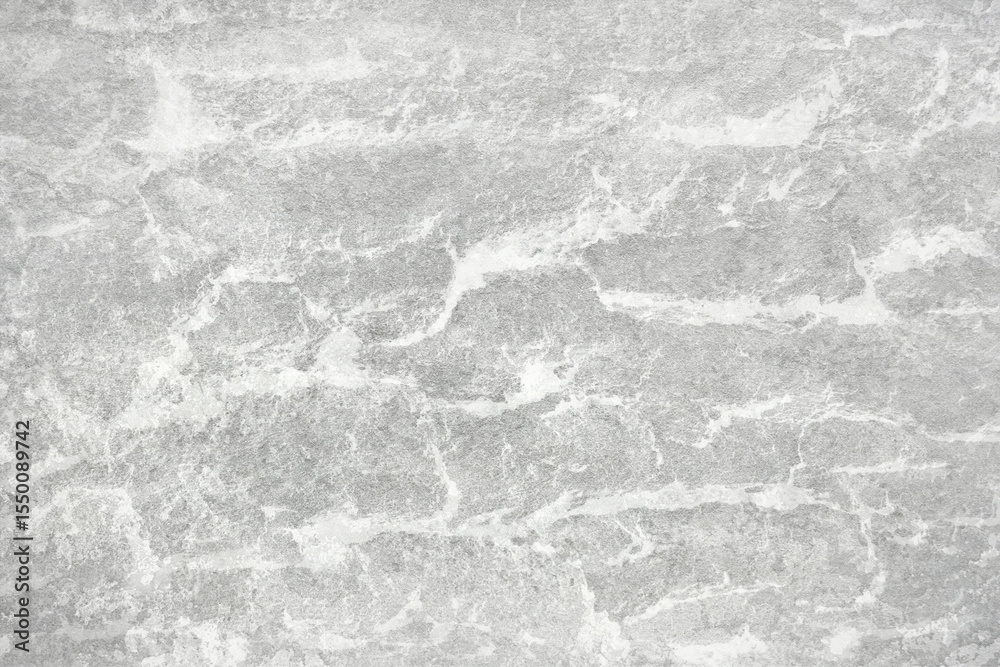 Naklejka premium Texture of gray polished concrete background. Light plaster wallpaper with rough cement texture. Empty grunge wall concept or floor backdrop. Abstract surface mockup. Top view, close up, copy space