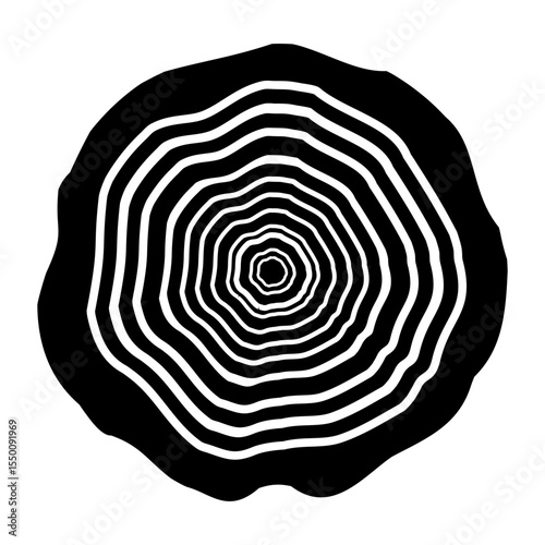 Wood slice icon vector. Wood Rings illustration sign. Tree symbol. Sawmill logo.