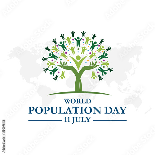 World population day, held on 11 july,  World population day. July 11. Vector illustration,banner,greeting card or poster of world population day. eps file.