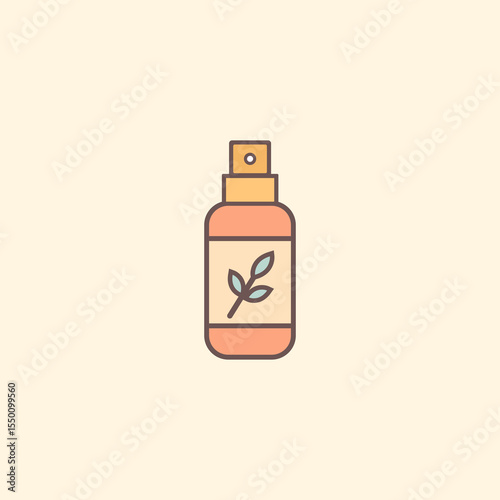 Vector illustration of essential oil spray bottle for stress relief, sleep support, linen mist, spa therapy, and calm lifestyle brandin