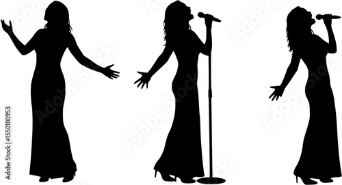 silhouette of woman singing

