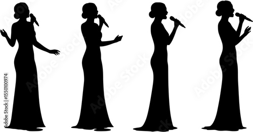 silhouette of woman singing
