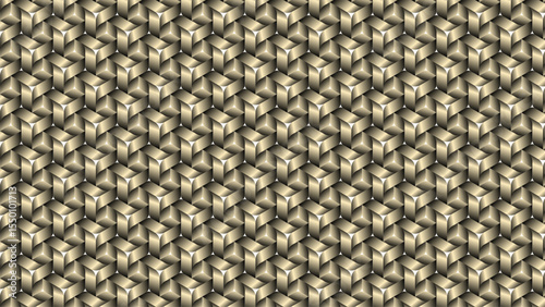 Light brown continuous woven pattern on white background