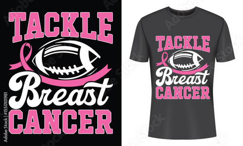 Tackle Breast Cancer Awareness Football T Shirt Design
