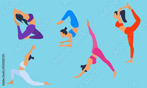 set of yoga poses