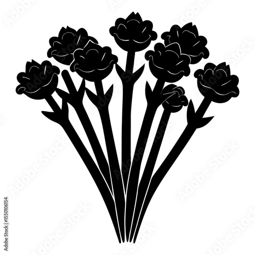 A silhouette vector illustration with a clove stalk