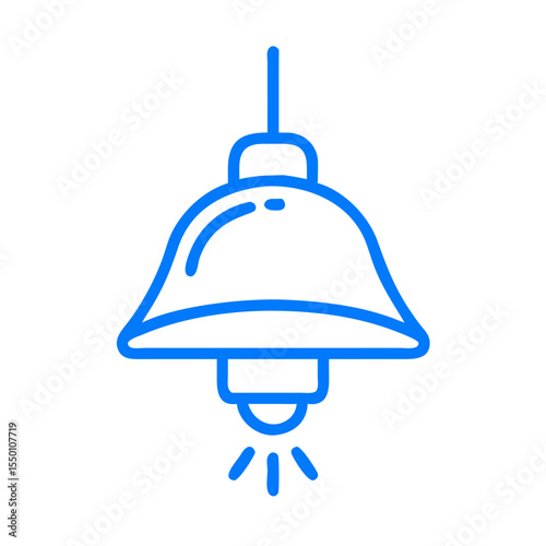 Hanging lamp icon in minimal blue style