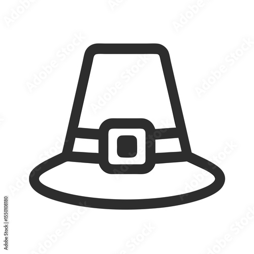 Simple Pilgrim Hat Icon for Thanksgiving Design