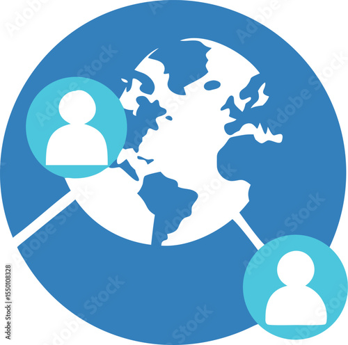 Concept of globalization interconnected world map vector art design 