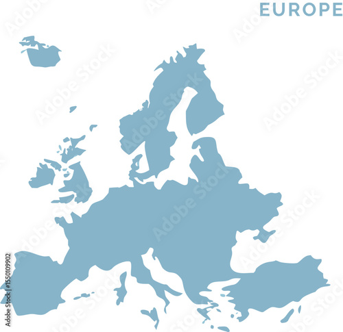 Detailed political map of Europe stylish design vector art 