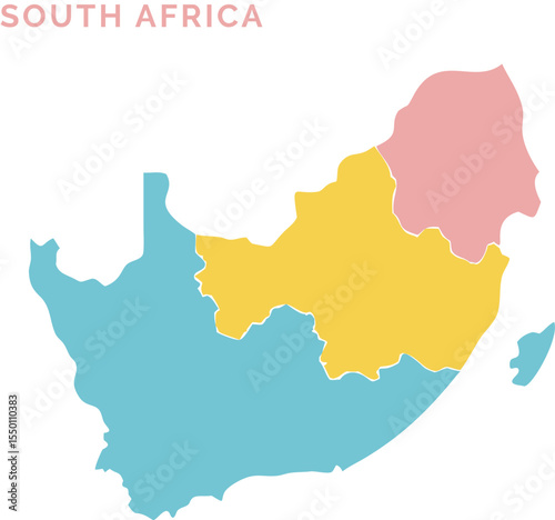 Detailed vector map of South Africa clean lines map design art 