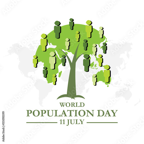 World population day, held on 11 july,  World population day. July 11. Vector illustration,banner,greeting card or poster of world population day. eps file.