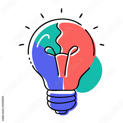 Lightbulb with brain and heart icon