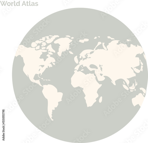 World Atlas map with labeled countries detailed map vector art design 