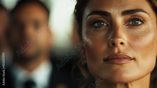 Wallpaper Mural A captivating woman with striking features and a confident expression looks directly at the camera, set in an elegant environment that evokes sophistication and style. Torontodigital.ca