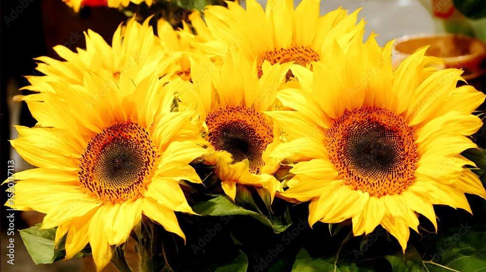 Obraz premium Bright yellow sunflowers