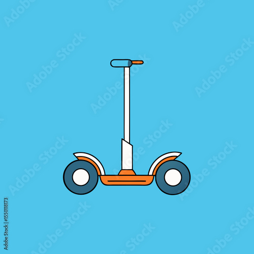 Modern electric self balancing scooter transportation icon