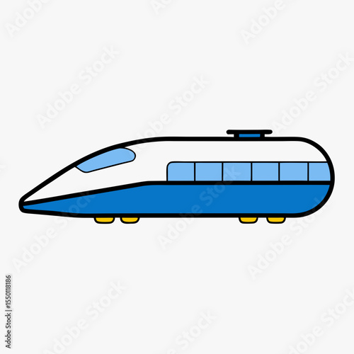 Modern high speed train bullet train transportation icon