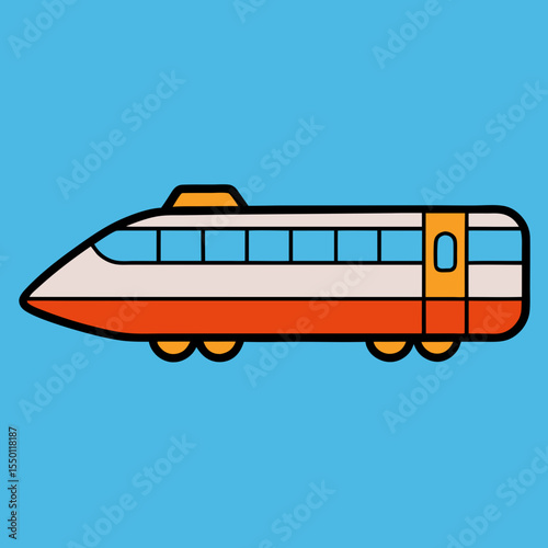 Modern high speed train transportation icon design