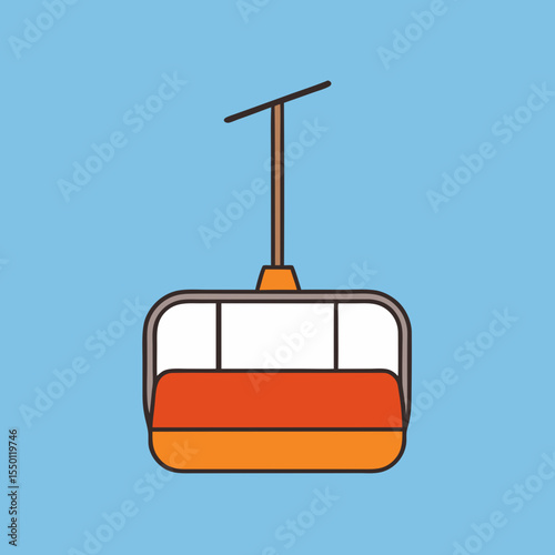 Ski lift chair orange and white winter sports transportation