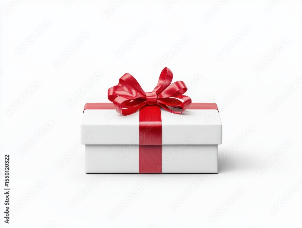 Obraz premium Gift box with red ribbon bow