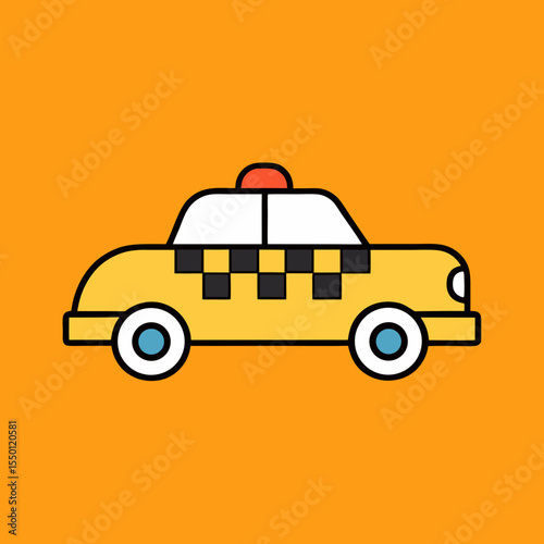 Yellow cab taxi icon city transportation vehicle