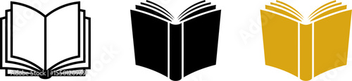 Book vector icons open book illustration reading material design library education study concept 100 char editable stock vector